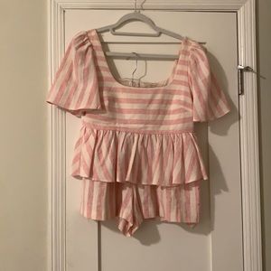Zara Pink & White Striped Zara Set